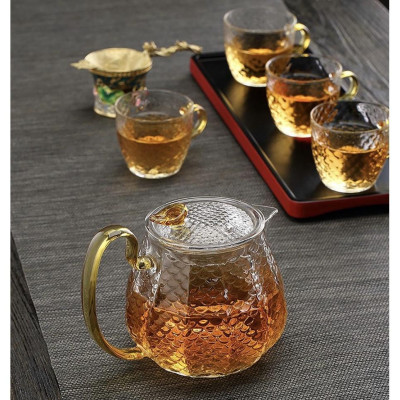 Bộ ấm chén thủy tinh pha trà chịu nhiệt cao cấp 600ml