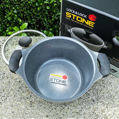 Nồi Đá Stone 7 Lớp Cao Cấp 24cm Thành Cao  LCA6244D (cam kết hàng chính hãng)
