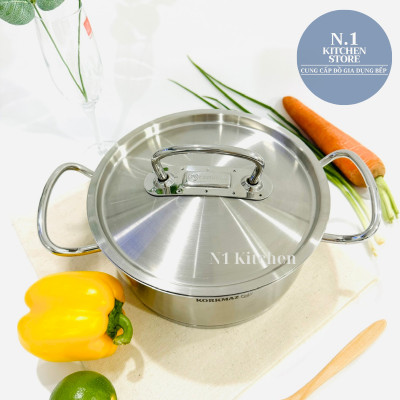 Nồi inox cao cấp Korkmaz Proline 2.8 lít thân thấp - A1169 - Hàng Chính Hãng