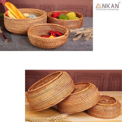 Rổ Mây Tre Đan ANKAN – Giỏ Mây Handmade Đựng Trái Cây, Bánh Kẹo, Đồ Khô, Decor Nhà Cửa