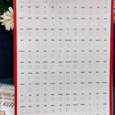 Bộ 2 Vở Tập viết khắc chìm 1945 chữ hán phồn thể Tiếng Trung, chữ Kanji tiếng Nhật, luyện viết 214 bộ thủ chữ Hán, rèn chữ đẹp Tập 1+Tập 2 