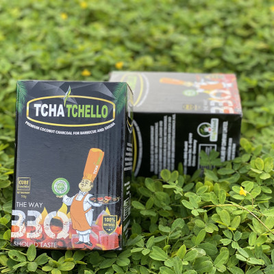 Than Gáo Dừa ( Hộp/Bịch 1kg) Than nướng không khói không mùi dạng BBQ (4x5 cm)