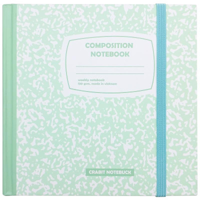 Sổ Weekly Plan Khổ Vuông 144 Trang 130gsm + Kèm Sticker Composition Collection - Crabit Notebuck 1595 - Xanh Mint