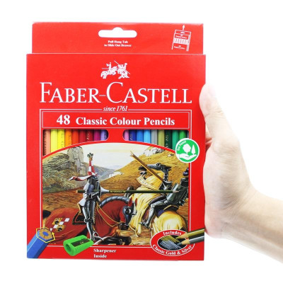 Faber-Castell-115858-Chì Màu Classic Knight - 48 Màu Dài + Chuốt