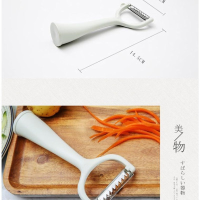 SET 01 dao nạo rau củ quả lưỡi thép không rỉ + 01 gói bột tẩy rửa đa năng - Hàng nội địa Nhật Bản.