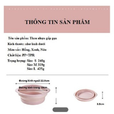 Thau nhựa gấp gọn tiện lợi nhiều size