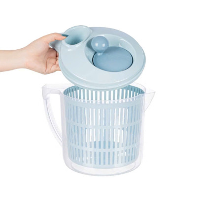 Rổ Quay Rau Vắt Rau Sống Việt Nhật 2 Lớp Có Miệng Rót Nước, Tay Cầm Chắc Chắn Màu Pastel - HÀNG CHÍNH HÃNG MINIIN