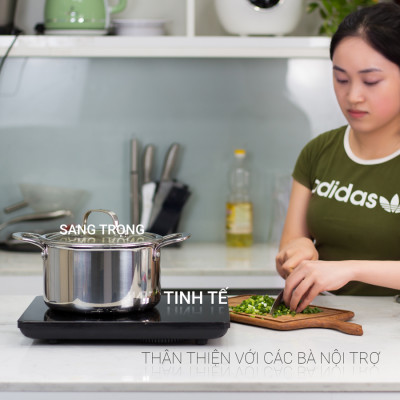 Nồi Inox 3 lớp đúc liền khối Kalpen Kazler 18cm dung tích 2.5L hàng Đức - Hàng chính hãng