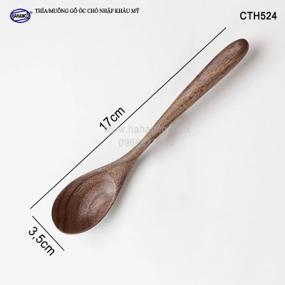Thìa/Muỗng ăn súp gỗ Óc Chó (17cm) CTH524 - Phụ kiện thìa gỗ vừa sử dụng chụp ảnh hoặc decor trang trí cho nhà hàng, món ăn