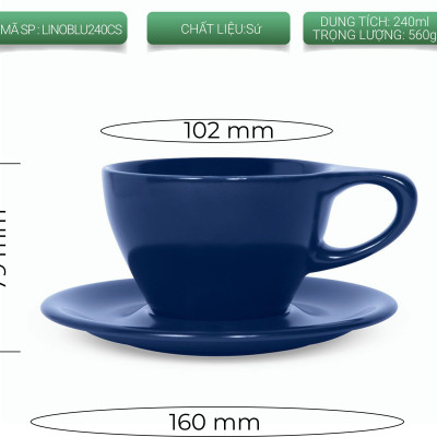 Bộ đĩa và ly sứ NotNeutral LINO Small Latte 240ml