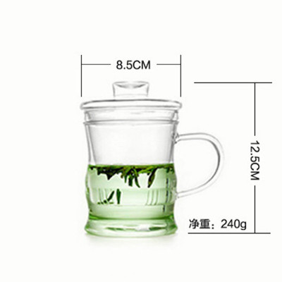 Mẫu ly thủy tinh uống trà có lõi lọc và không lõi lọc