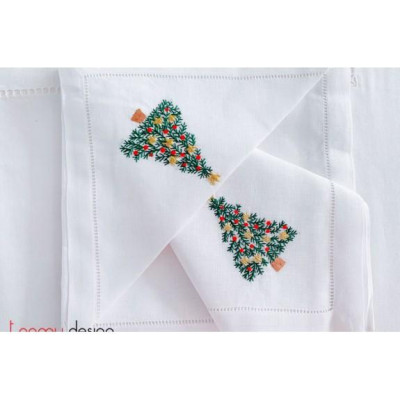 Bộ 06 khăn ăn thêu noel .