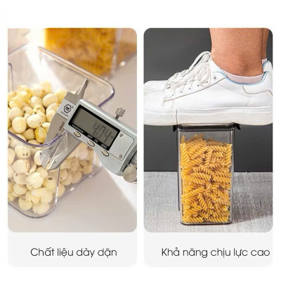 Set 5 Hộp Nhựa Đựng Ngũ Cốc H55, Bánh Kẹo, Thực Phẩm Khô - Hộp Đựng Trong Suốt Nắp Kín Chống Ẩm Cao Cấp - HÀNG CHÍNH HÃNG MINIIN