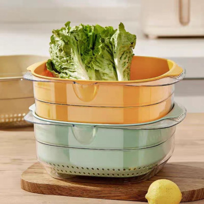 Bộ chậu rổ Nhật vuông đại Hokori MH2338-39- Màu ngẫu nhiên