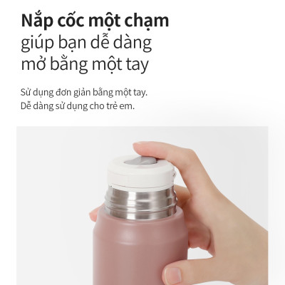 Bình giữ nhiệt Lock&Lock 505ml Maman Cup Vacuum Bottle LHC1487 - Hàng chính hãng, nắp dùng làm cốc nước uống - JoyMall