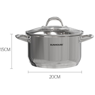 NỒI INOX 3 ĐÁY SUNHOUSE SHG301-20 - Hàng Chính Hãng