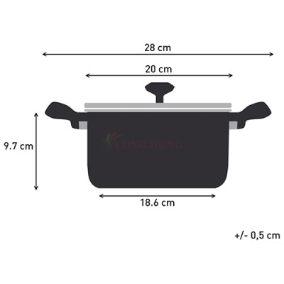 Nồi Inox cao cấp Tefal Duetto Plus (18cm x 2.0L/20cm x 2.9L/22cm x 6.1L/24cm x 5.0L/28cm x 10.0L) - Hàng chính hãng