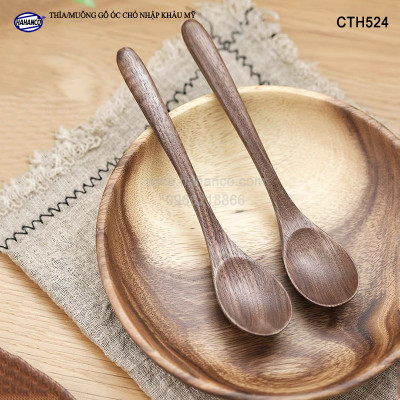 Thìa/Muỗng ăn súp gỗ Óc Chó (17cm) CTH524 - Phụ kiện thìa gỗ vừa sử dụng chụp ảnh hoặc decor trang trí cho nhà hàng, món ăn