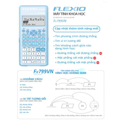 Máy Tính Khoa Học Flexio - Thiên Long Fx799VN - Màu Hồng - Mẫu 2
