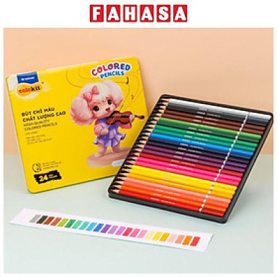 Hộp 24 Bút Chì Màu - Hộp Thiếc - Colorkit CPC-C041