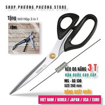 Kéo Hàn Quốc GGOMI Nhà Bếp Cắt Gà Cắt Đồ Đa Năng ( Tặng Khui 3 in 1 )