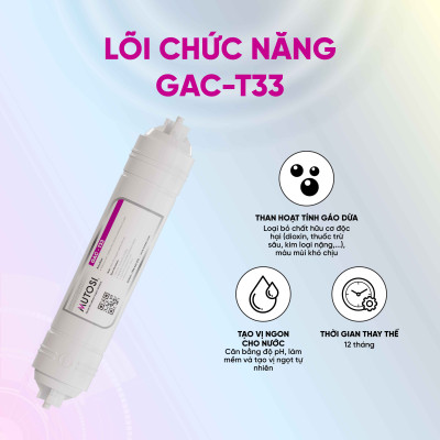 Combo 4 lõi lọc nước chức năng Mutosi TKNH - Lõi T33/GAC, Khoáng đá, Hồng ngoại xa, Nano bạc - Hàng chính hãng Mutosi