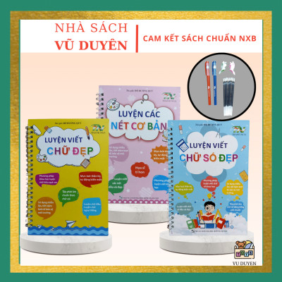 Sách - Bộ 3 vở tập viết tự xóa thần kì Thanh Nga - Hành trang cho bé vào lớp 1