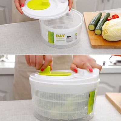 Bổ rổ quay rau sống, bộ rổ xoay rau ly tâm làm ráo nước nhanh, size 23cm