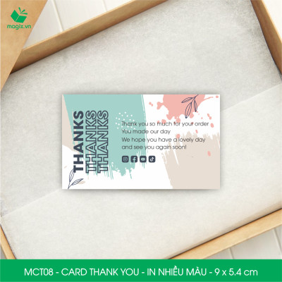 MCT08 - 9x5.4 cm - 500 Card Thank you, Thiệp cảm ơn khách hàng, card cám ơn cứng cáp sang trọng