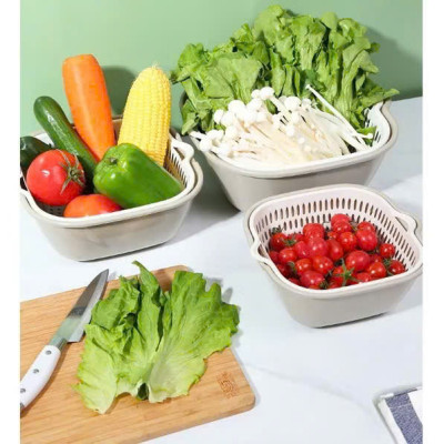 Set 6 Rổ Chậu Vuông Nhựa An Toàn - Tiện Dụng Cho Nhà Bếp Và Gia Đình - HÀNG CHÍNH HÃNG MINIIN