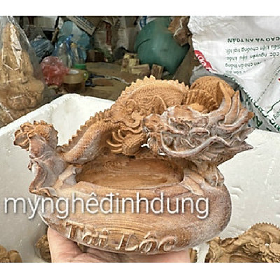 TƯỢNG GẠT TÀN TÀI LỘC PHÚ QUÝ BẰNG GỖ NGỌC AM THƠM NỨC KT 15×11×9CM 