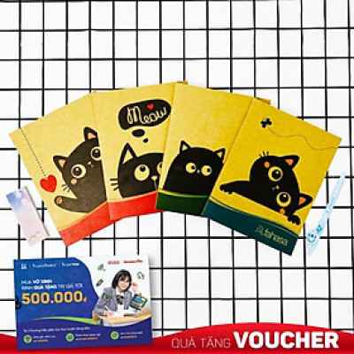 Combo 5 Tập Học Sinh Funny Cats 4 Ô Ly 100 Trang 100gsm - Fahasa 01 (Mẫu Màu Giao Ngẫu Nhiên)