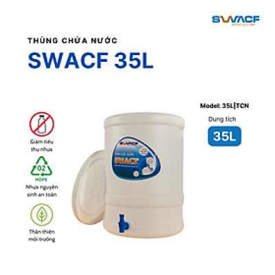 Thùng chứa nước lọc SWACF 35L | TCN nhựa HDPE cao cấp, an toàn thực phẩm