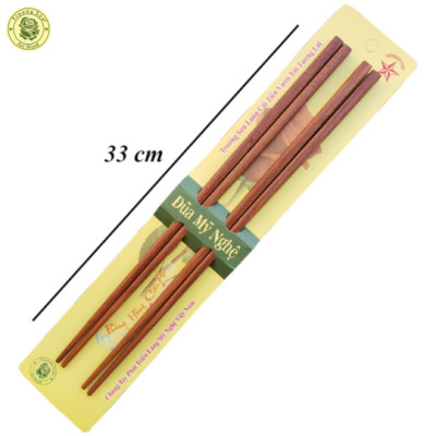 Bộ 02 Đôi Đũa Chiên Xào Xoay Hồng Dài 33 Cm - Đồ Gỗ Nhà Bếp Thương Hiệu Trường Sơn