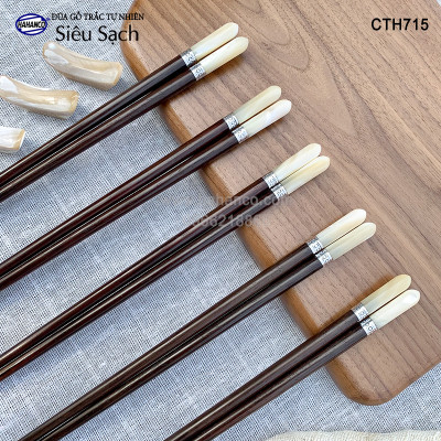 Đũa Trắc đầu ốc biển đai Bạc Super VIP - đủ mẫu (10 đôi/Hộp) dành cho nhà giàu - Sang trọng - Đẳng cấp