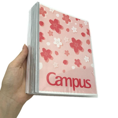 Vở Sakura A5 4 Ly Ngang 200 Trang ĐL 70g/m2 - Campus NB-ASKR200 - Màu Hồng Cam