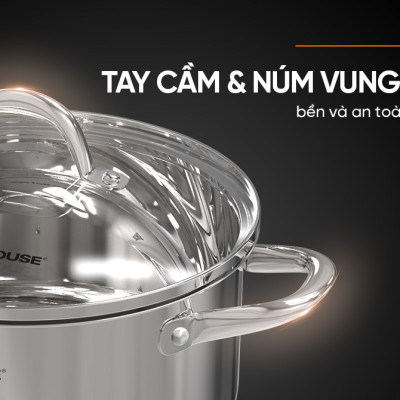 NỒI INOX 3 ĐÁY SUNHOUSE SHG301-28 - Hàng Chính Hãng