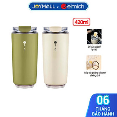 Ly giữ nhiệt inox 304 Elmich EL8300 dung tích 420ml, Hàng chính hãng, chống rò rỉ, nắp dạng bật - JoyMall