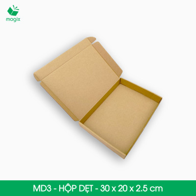 MD3 - 30x20x2.5cm - 50 Thùng hộp carton trơn đóng hàng