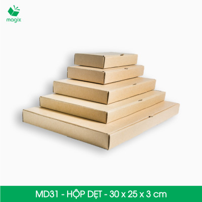 MD31 - 30x25x3 cm - 25 Thùng hộp carton trơn đóng hàng