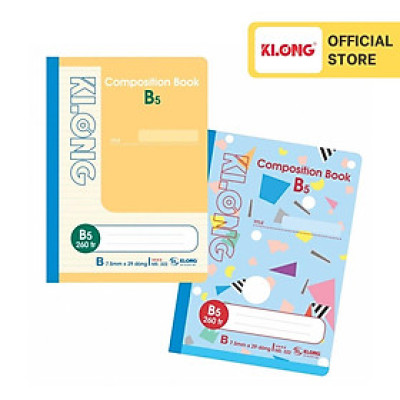 Sổ kẻ ngang may dán gáy Composition book KLONG B5 260 trang 58/92; MS: 322