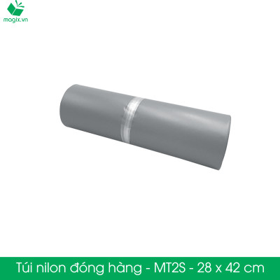 MT2S - 28x42 cm - Túi nilon gói hàng - 100 túi niêm phong đóng hàng màu xám