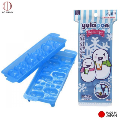 Combo 01 Khay nhựa làm đá hình người tuyết Kokubo DeLijoy + 01 Cốc nhựa uống nước nắp mềm Yamada G&B có chỗ cắm ống hút tiện lợi- Made in Japan