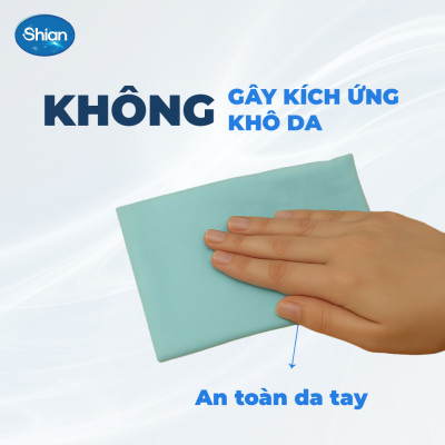 Khăn ướt lau bếp SHIAN đánh bay dầu mỡ nhanh chóng, dịu nhẹ với da tay - Gói Lớn 45 tờ