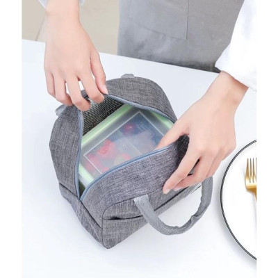 Túi đựng cơm giữ nhiệt văn phòng cỡ lớn chống thấm nước, tráng bạc giữ nhiệt diệt khuẩn - Màu Hồng