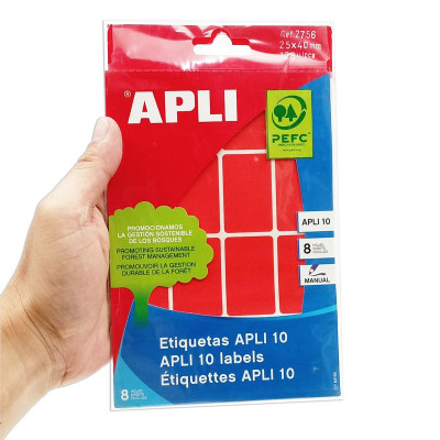 Nhãn Dán Đỏ 10 Miếng 25x40_2756 APLI