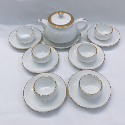 BỘ ẤM CHÉN PHA TRÀ KÈM 6 ĐĨA LÓT TÁCH - ANTH866