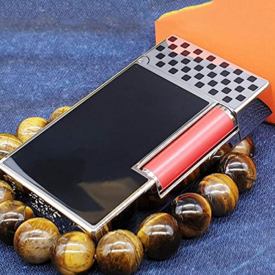 Vỏ Hột Quẹt Bật Lửa Upon D142T Sơn Mài Đen Họa Tiết Caro Trắng Đen Cao Cấp - Dùng Gas Cao Cấp