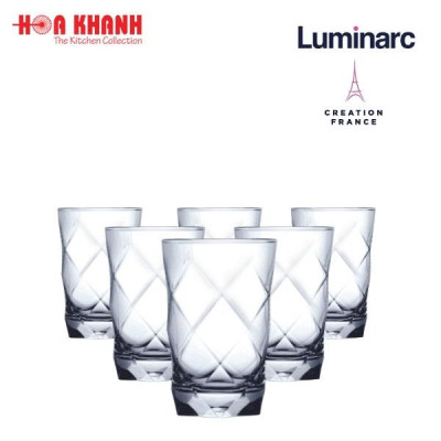 Ly uống nước thủy tinh Louvre 350ml - N1807 - Bộ 6 ly