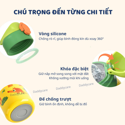 Bình nước cho bé đi học giữ nhiệt  Mideer Vacuum Insulated Bottle có ống hút dây đeo cao cấp